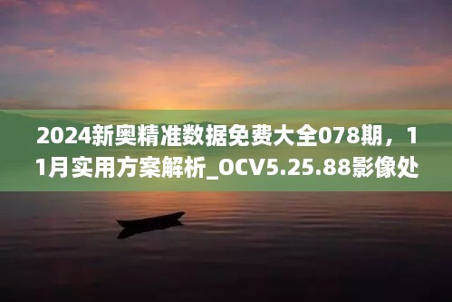 2024新奥精准数据免费大全078期，11月实用方案解析_OCV5.25.88影像处理版