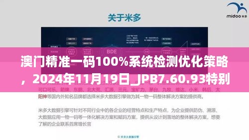 澳门精准一码100%系统检测优化策略，2024年11月19日_JPB7.60.93特别版