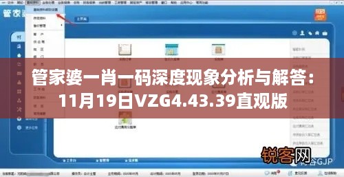 管家婆一肖一码深度现象分析与解答：11月19日VZG4.43.39直观版