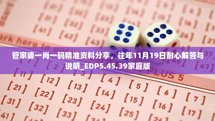 管家婆一肖一码精准资料分享，往年11月19日耐心解答与说明_EDP5.45.39家庭版