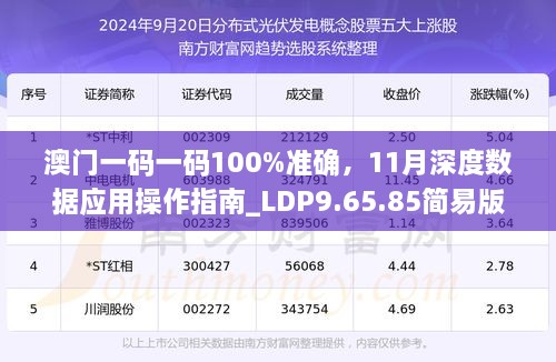 澳门一码一码100%准确，11月深度数据应用操作指南_LDP9.65.85简易版