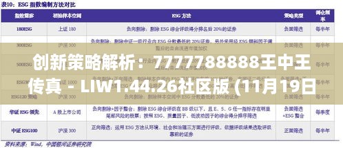 创新策略解析：7777788888王中王传真 - LIW1.44.26社区版 (11月19日)