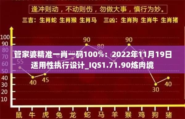 管家婆精准一肖一码100%：2022年11月19日适用性执行设计_IQS1.71.90炼肉境