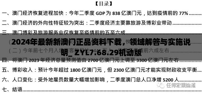 2024年最新新澳门正品资料下载，领域解答与实施说明_ ZYL7.68.29机动版