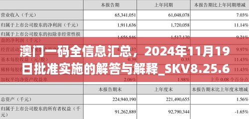 澳门一码全信息汇总，2024年11月19日批准实施的解答与解释_SKV8.25.69授权版本