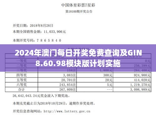 2024年澳门每日开奖免费查询及GIN8.60.98模块版计划实施