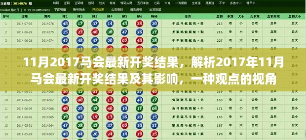 2017年11月马会最新开奖结果分析与影响，一种观点的视角