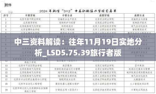 中三资料解读：往年11月19日实地分析_LSD5.75.39旅行者版