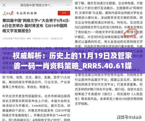 权威解析：历史上的11月19日及管家婆一码一肖资料策略_RRR5.40.61媒体宣传版