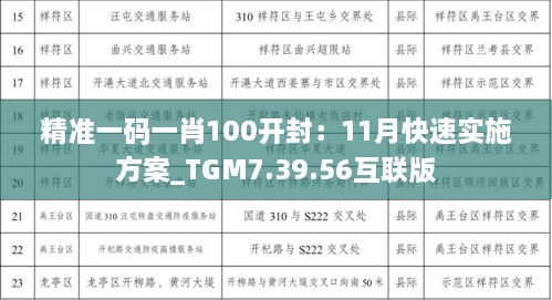 精准一码一肖100开封：11月快速实施方案_TGM7.39.56互联版