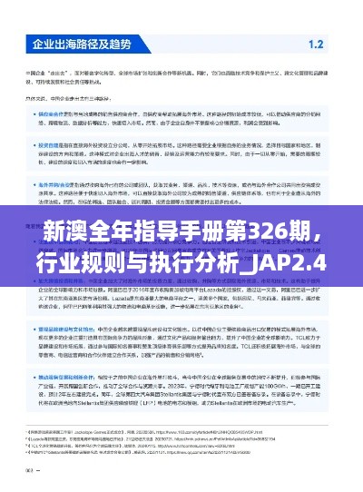 新澳全年指导手册第326期，行业规则与执行分析_JAP2.46.33终身版