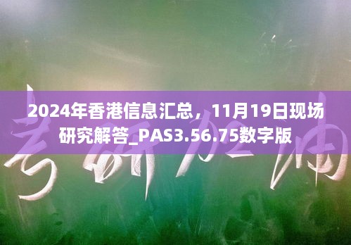 2024年香港信息汇总，11月19日现场研究解答_PAS3.56.75数字版