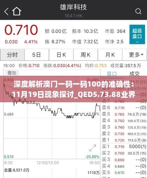 深度解析澳门一码一码100的准确性：11月19日现象探讨_QED5.73.88业界版