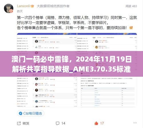 澳门一码必中雷锋，2024年11月19日解析共享指导数据_AME3.70.35标准版