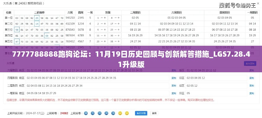 7777788888跑狗论坛：11月19日历史回顾与创新解答措施_LGS7.28.41升级版