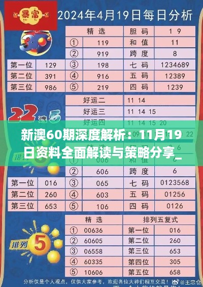 新澳60期深度解析：11月19日资料全面解读与策略分享_YSJ9.49.95温馨版