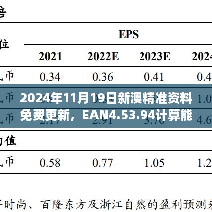 2024年11月19日新澳精准资料免费更新，EAN4.53.94计算能力版详解