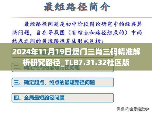 2024年11月19日澳门三肖三码精准解析研究路径_TLB7.31.32社区版