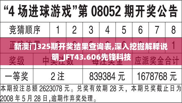 新澳门325期开奖结果查询表,深入挖掘解释说明_JFT43.606先锋科技