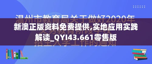 新澳正版资料免费提供,实地应用实践解读_QYI43.661零售版