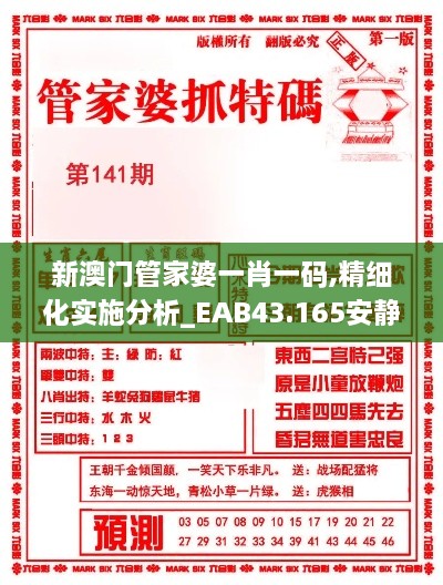 新澳门管家婆一肖一码,精细化实施分析_EAB43.165安静版