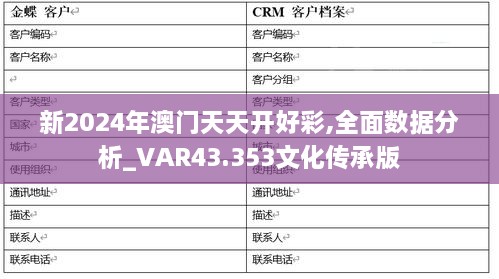 新2024年澳门天天开好彩,全面数据分析_VAR43.353文化传承版