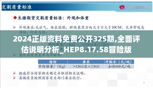 2024正版资料免费公开325期,全面评估说明分析_HEP8.17.58冒险版