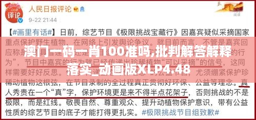 澳门一码一肖100准吗,批判解答解释落实_动画版XLP4.48