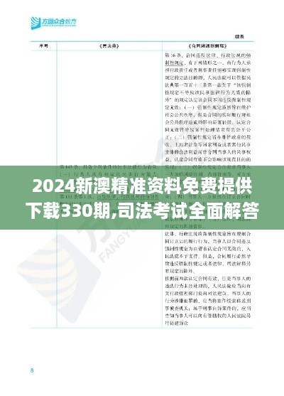 2024新澳精准资料免费提供下载330期,司法考试全面解答_SFG4.26