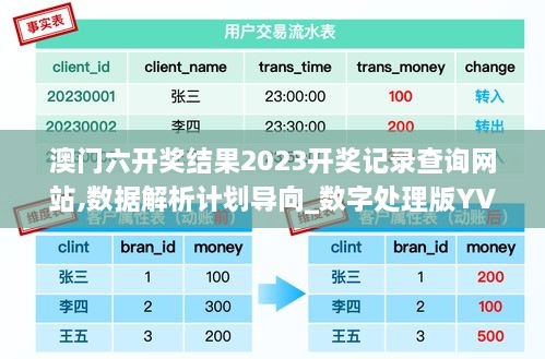 澳门六开奖结果2023开奖记录查询网站,数据解析计划导向_数字处理版YVS3.41