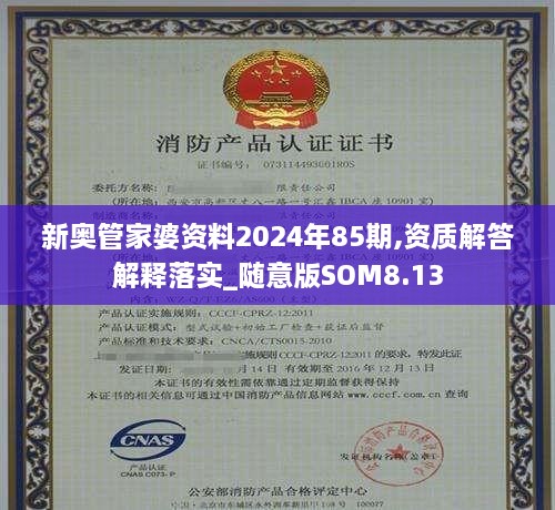 新奥管家婆资料2024年85期,资质解答解释落实_随意版SOM8.13