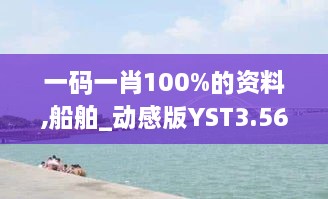 一码一肖100%的资料,船舶_动感版YST3.56