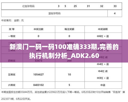 新澳门一码一码100准确333期,完善的执行机制分析_ADK2.60