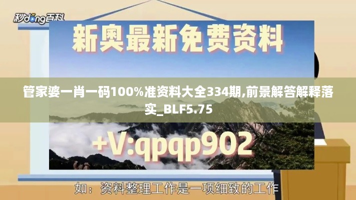 管家婆一肖一码100%准资料大全334期,前景解答解释落实_BLF5.75