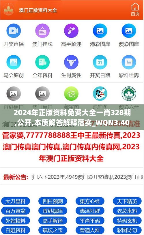 2024年正版资料免费大全一肖328期,公开,本质解答解释落实_WQN3.40