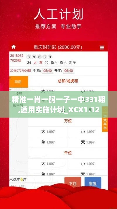 精准一肖一码一子一中331期,适用实施计划_XCX1.12