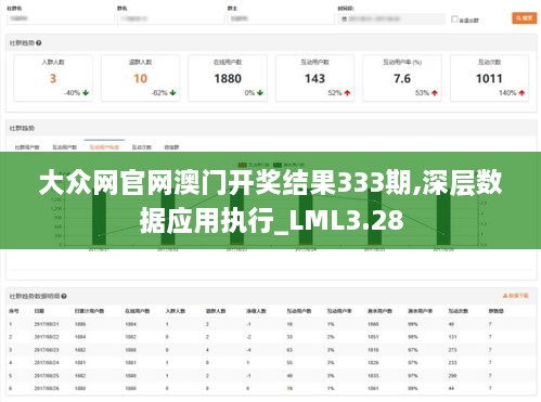 大众网官网澳门开奖结果333期,深层数据应用执行_LML3.28