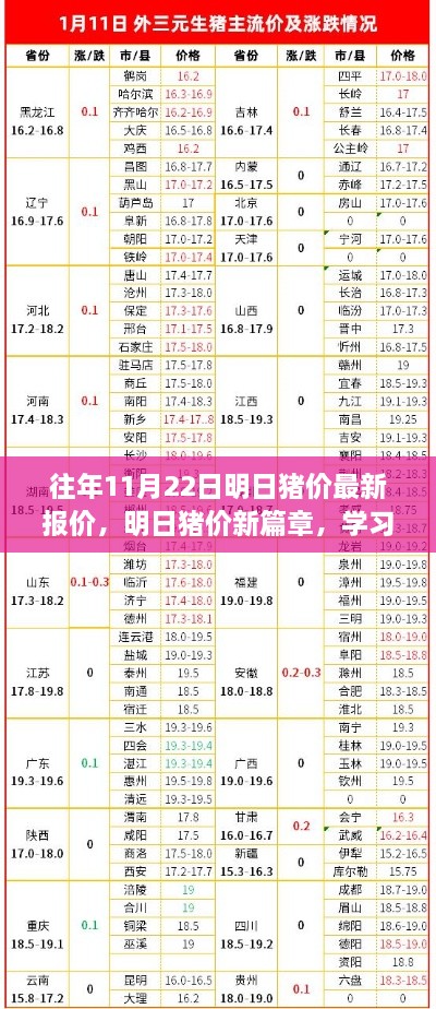 往年11月22日猪价最新动态，新篇章开启，学习变化的力量铸就自信与成就之源