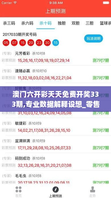 澳门六开彩天天免费开奖333期,专业数据解释设想_零售版ZAQ11.63