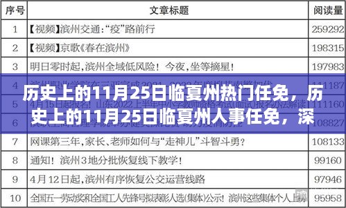 历史上的11月25日临夏州热门任免，历史上的11月25日临夏州人事任免，深度解析与观点阐述