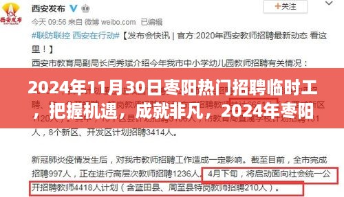 2024年枣阳热门招聘临时工，把握机遇，展翅高飞