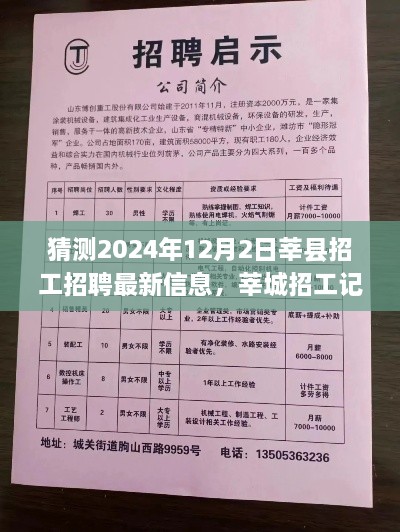 友情、梦想与家的温馨交汇，莘城招工招聘最新信息预测（2024年12月2日）