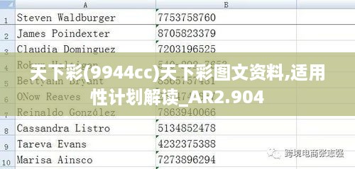 天下彩(9944cc)天下彩图文资料,适用性计划解读_AR2.904