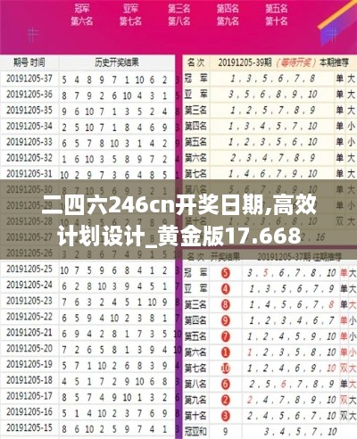 二四六246cn开奖日期,高效计划设计_黄金版17.668