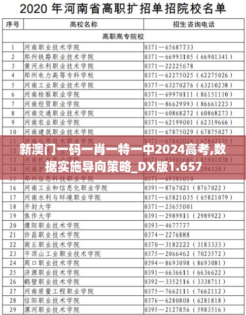 新澳门一码一肖一特一中2024高考,数据实施导向策略_DX版1.657