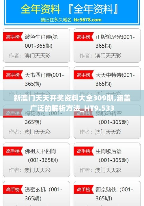 新澳门天天开奖资料大全309期,涵盖广泛的解析方法_HT9.533