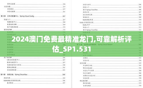 2024澳门免费最精准龙门,可靠解析评估_SP1.531