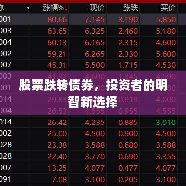 股票跌转债券，投资者的明智新选择