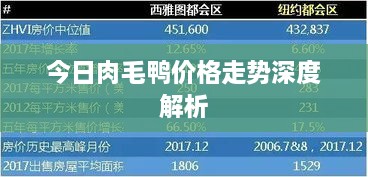 今日肉毛鸭价格走势深度解析