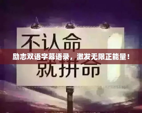 励志双语字幕语录，激发无限正能量！